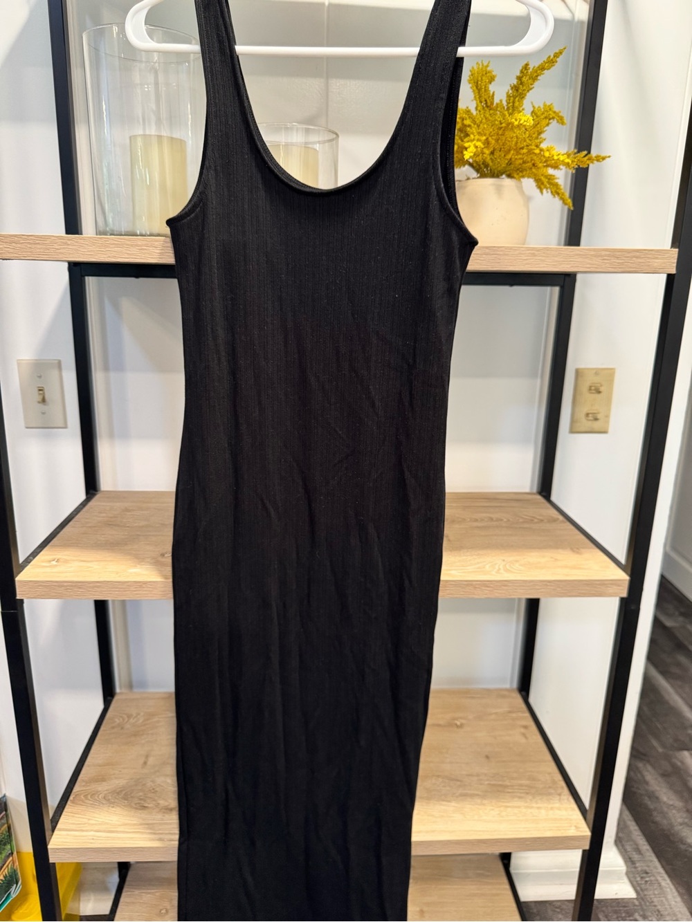 Forever 21 Black Ribbed Tank Midi Dress
